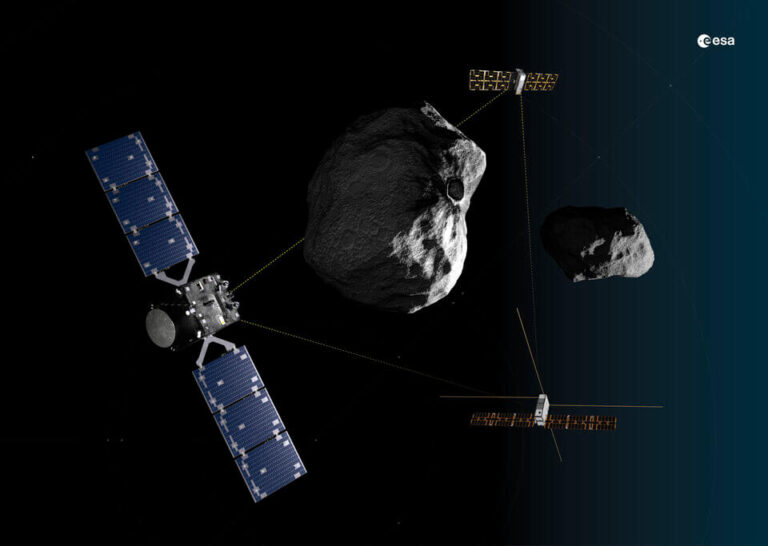 Hera_and_its_CubeSats_connected_by_inter-satellite_links_article