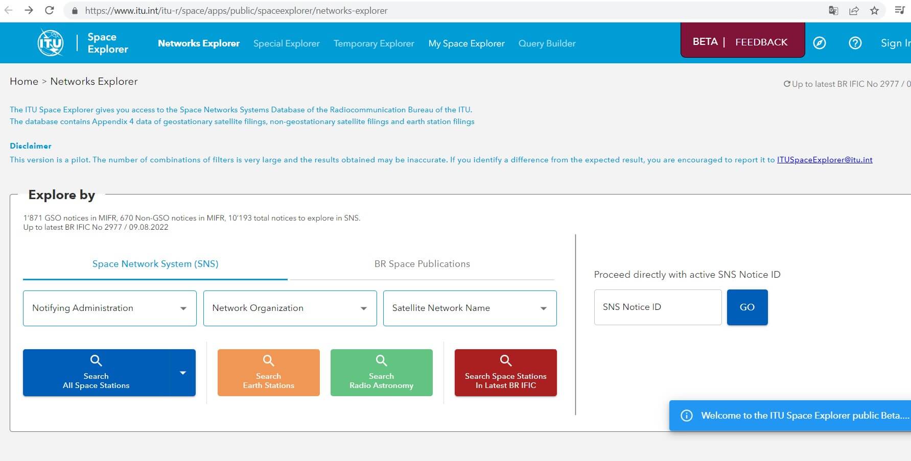 ITU SpaceExplorer beta