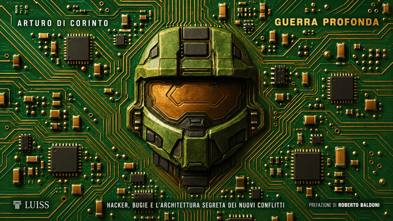 Casco futuristico su circuito verde