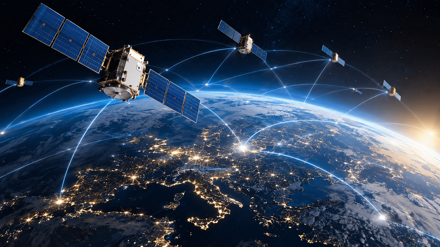 Costellazione satellitare sopra la Terra